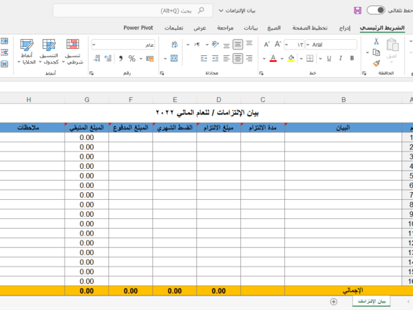 بيان الالتزامات