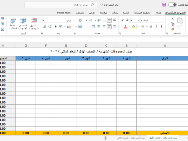 بيان المصروفات