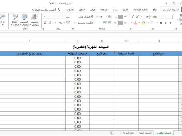 تقدير المبيعات